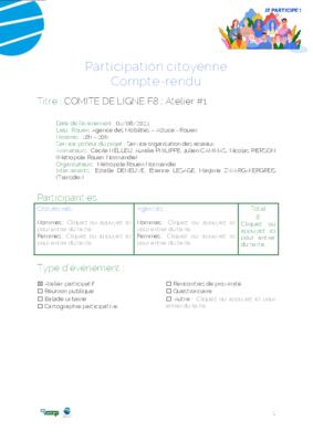 Compte-rendu du comité n°1 du 4 juin 2024