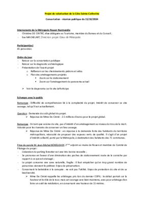 Réunion publique du 15 octobre 2024 - Compte-rendu