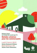Flyers balades urbaines commerçants