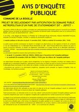 Avis d'enquête publique - Parking Joffet - La Bouille