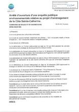 Arrêté d'ouverture enquête publique 
